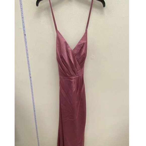 David’s Bridal Dusty Rose Satin Gown Size 6 NWT - Picture 5 of 8